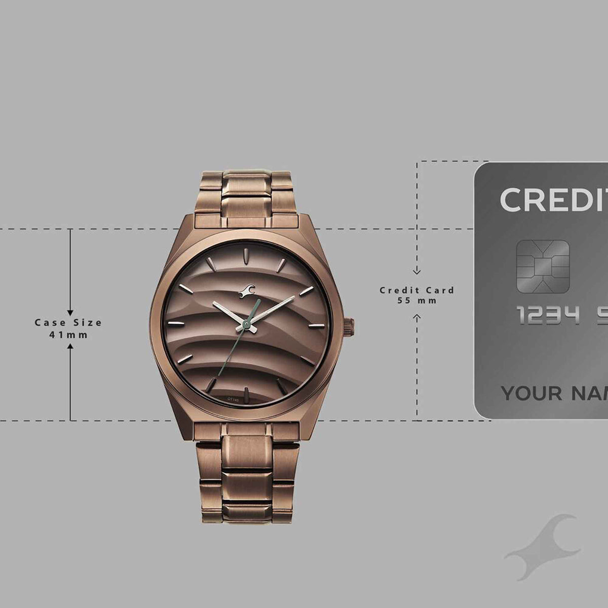 Fastrack Gelato Brown metal strap watch with Chocolate dial for Guys