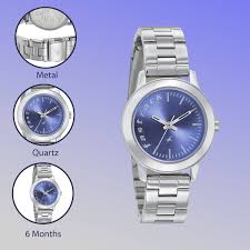 Fastrack Fundamentals Quartz Analog Blue Dial Stainless Steel Strap Watch for Girls