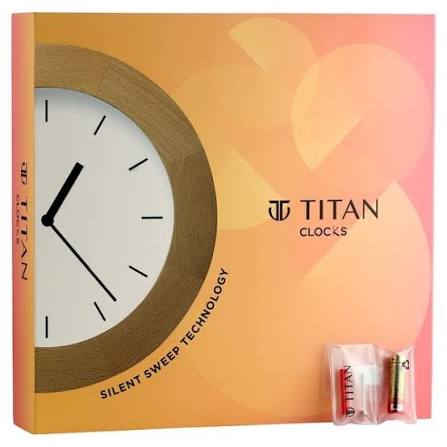 Titan Contemporary Wall Clock Quartz Analog Light Brown Dial - Size 31 cm x 31 cm (Medium)