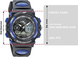 SF Quartz Digital Analog Digital Black Dial PU Strap Watch for Men 77116PP04