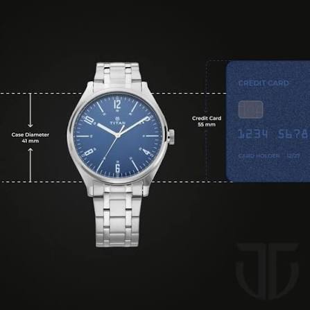 Titan Workwear Blue Dial Analog Metal Strap Watch for Men 1802SM02
