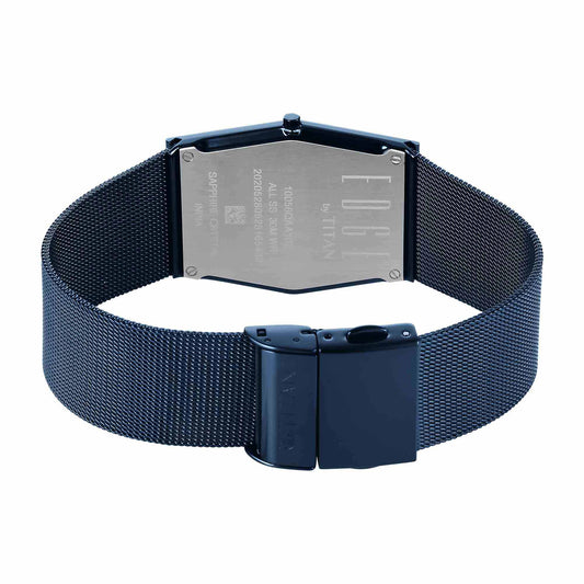 Titan Edge Blue Special Dial Stainless Steel Strap Analog Watch for Men