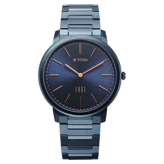 Edge Meister Quartz Analog Blue Dial Blue Stainless Steel Strap Watch For Men