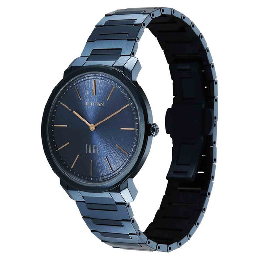 Edge Meister Quartz Analog Blue Dial Blue Stainless Steel Strap Watch For Men