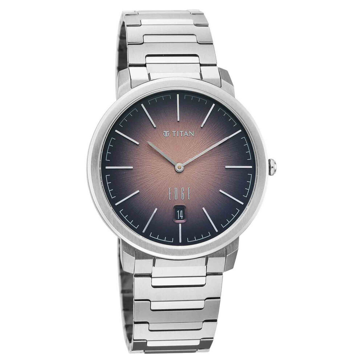 Edge Meister Quartz Analog with Date Brown Dial Black Titanium Strap Watch For Men