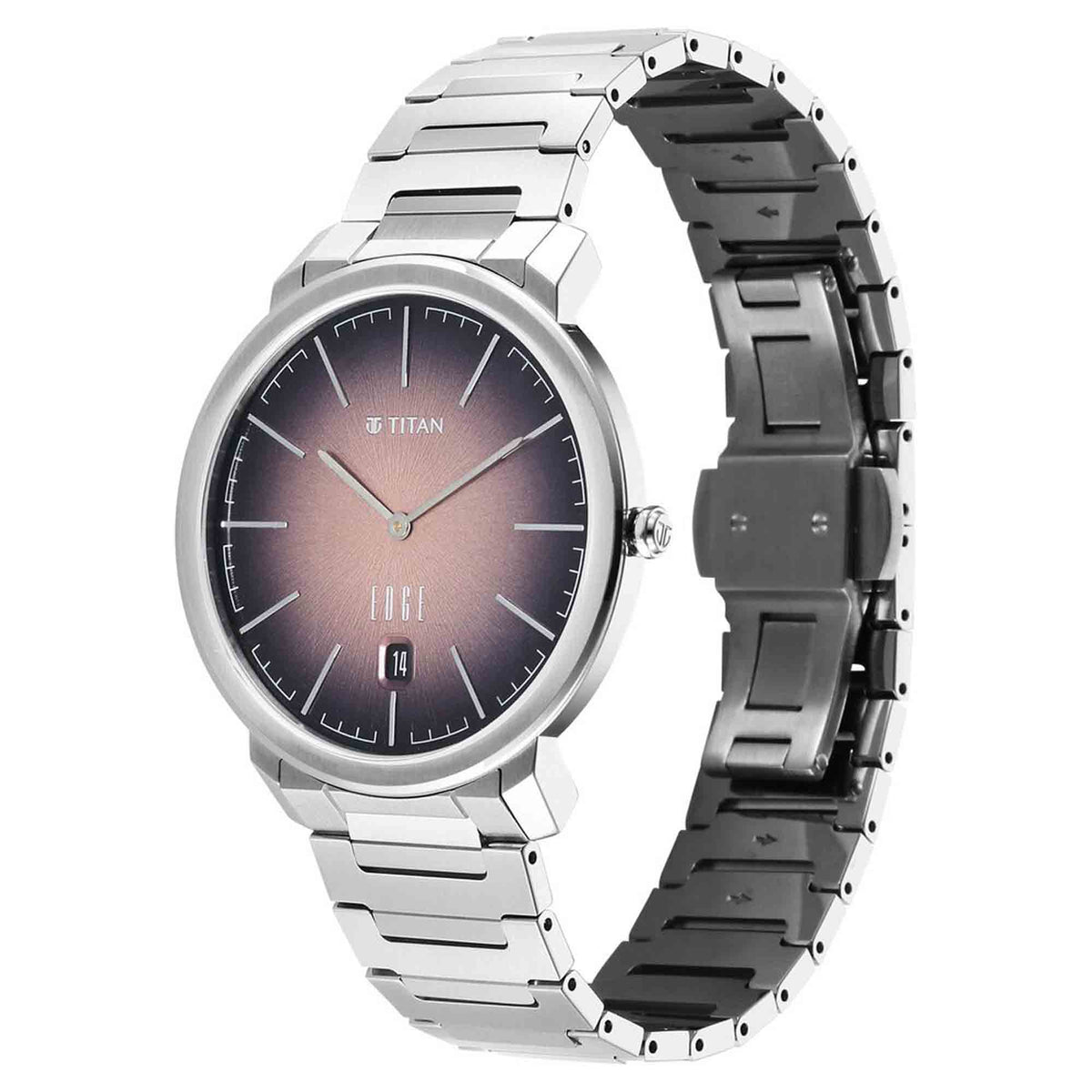 Edge Meister Quartz Analog with Date Brown Dial Black Titanium Strap Watch For Men