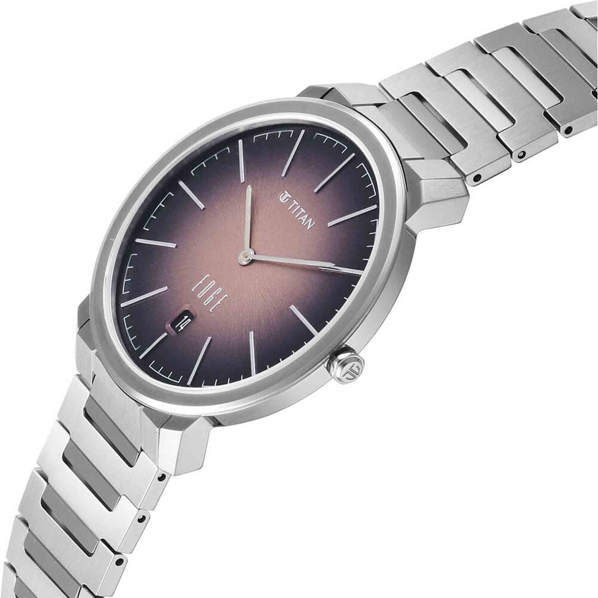 Edge Meister Quartz Analog with Date Brown Dial Black Titanium Strap Watch For Men