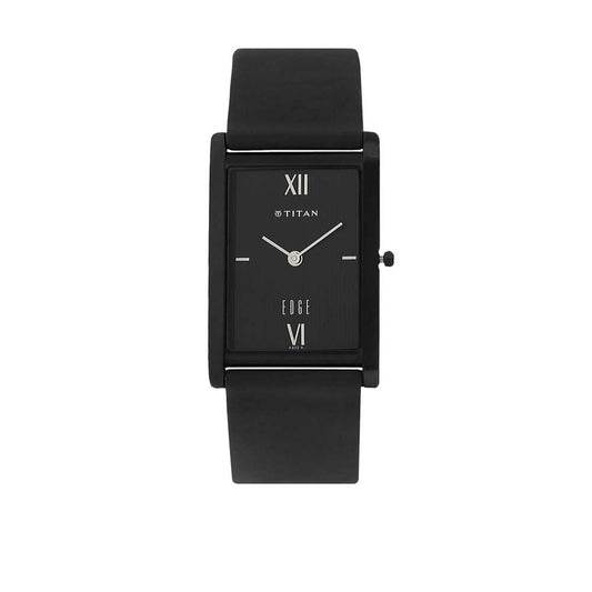 Titan Quartz Analog Black Dial Leather Strap Watch for Men 1043NL01