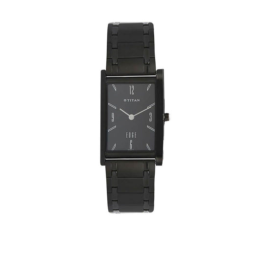 Titan Edge Black Dial Analog Stainless Steel Strap Watch for Men 1043NM01