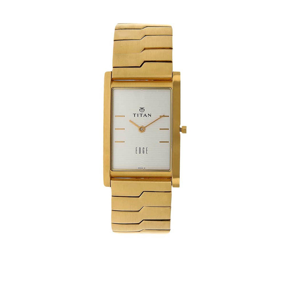 Titan Edge Quartz Analog Silver Dial Golden Stainless Steel Strap Watch For Men