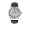 Titan Classic Silver Dial Brown Leather Strap Analog with Date Watch for Men