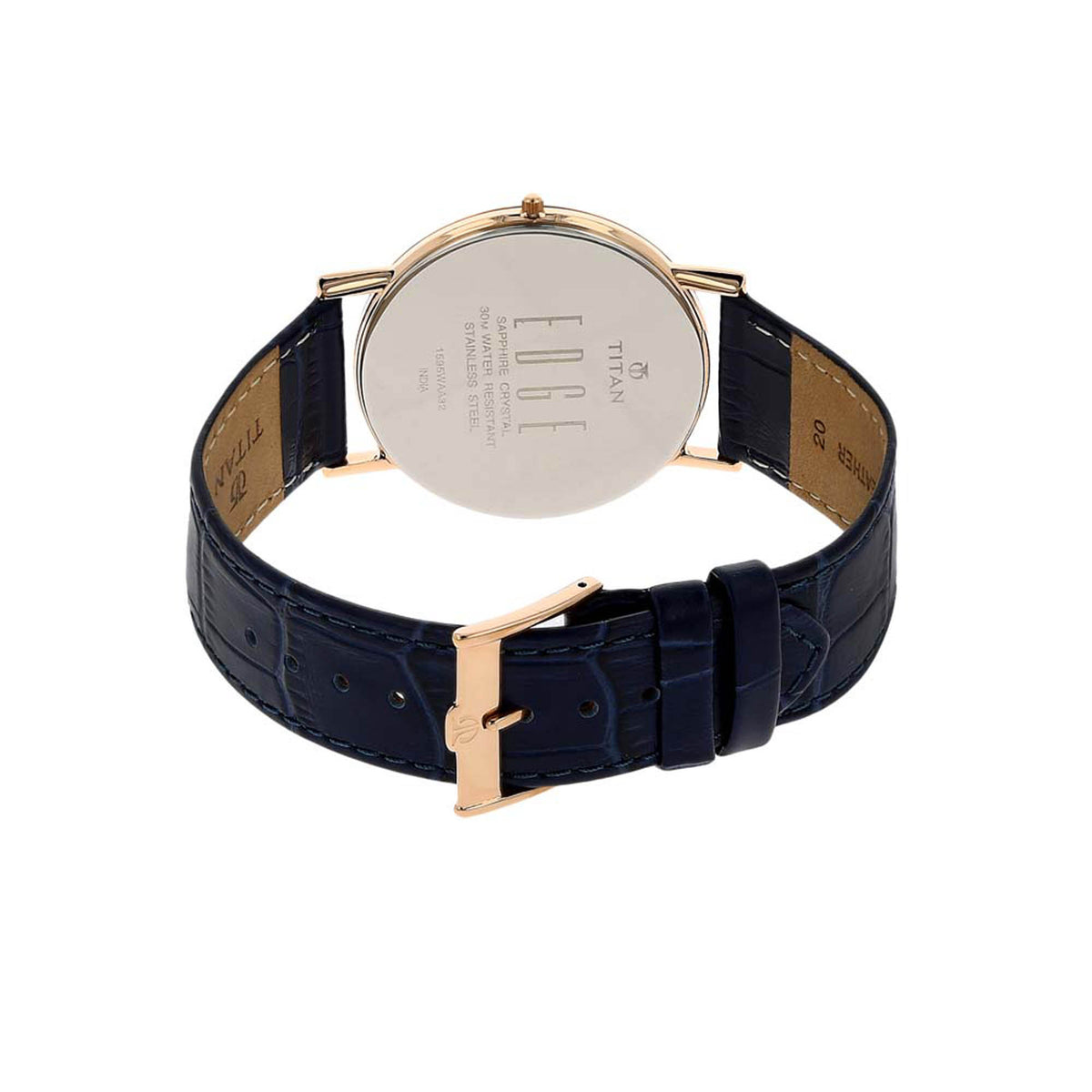 Titan Edge Black Dial Analog Leather Strap Watch for Men