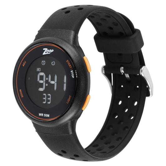 Zoop Digital Watch with Black Dial & Black Strap for Girls Kids, from House of Titan