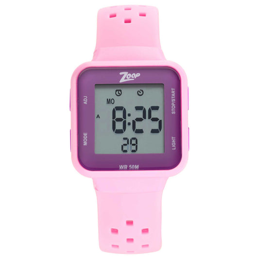 Zoop Digital Watch with Pink Dial & Pink Strap for Girls Kids, from House of Titan