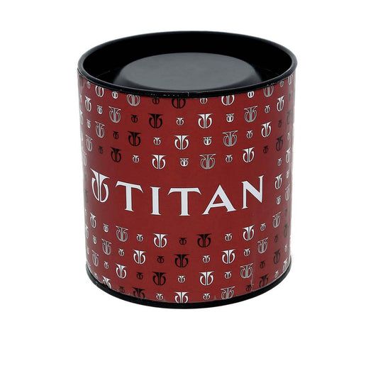 Titan Analog with Day and Date Quartz Champagne Dial Metal Round Stainless Steel Strap watch for Men