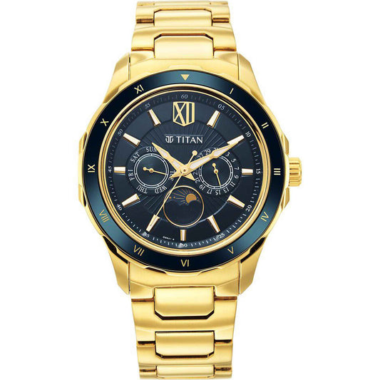 Titan Regalia Premium Green Dial Quartz Multifunction Stainless Steel Strap watch for Men