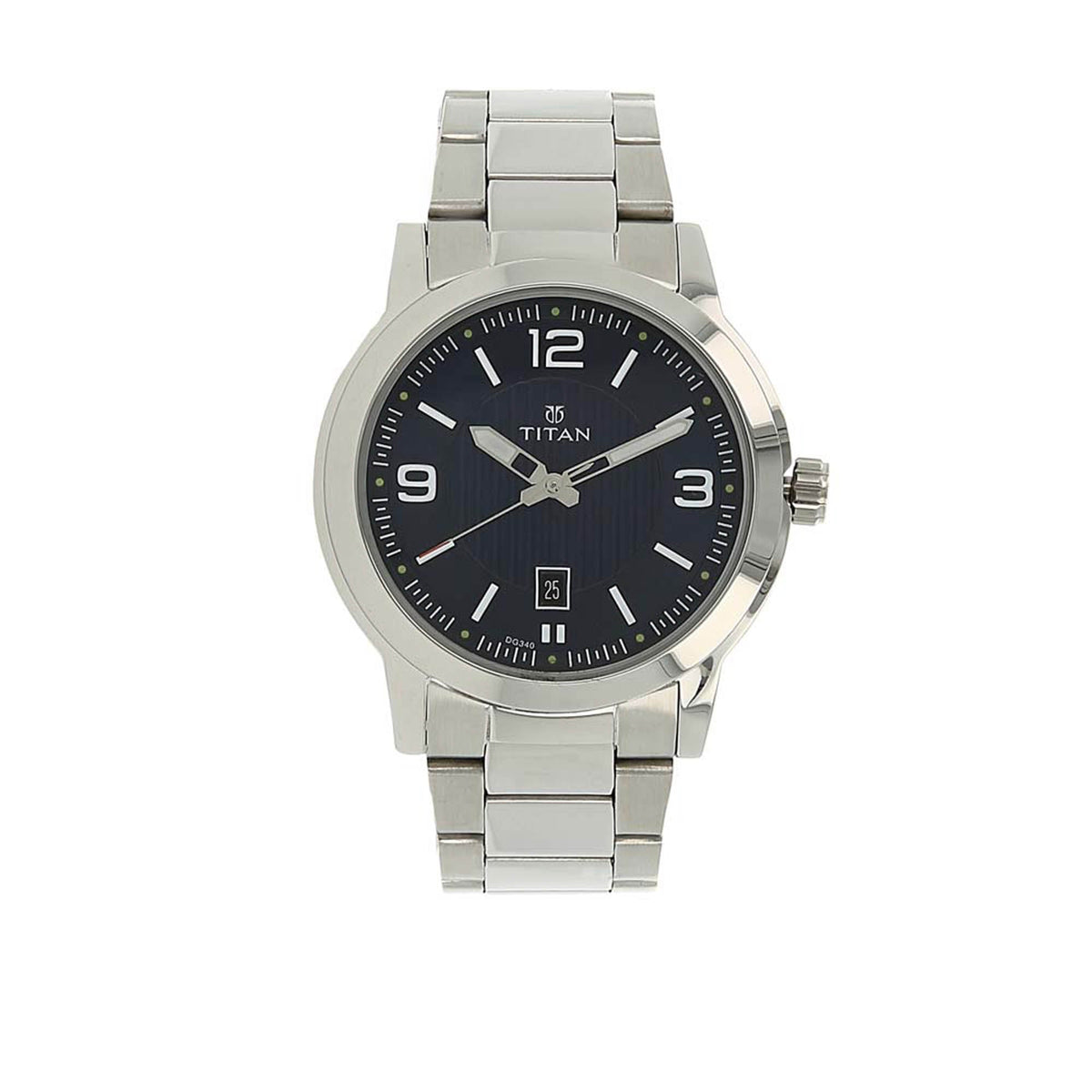 Titan Men's Urban Refinement: Sleek Blue Dial with Silver Stainless Steel Strap Watch 1730SM03