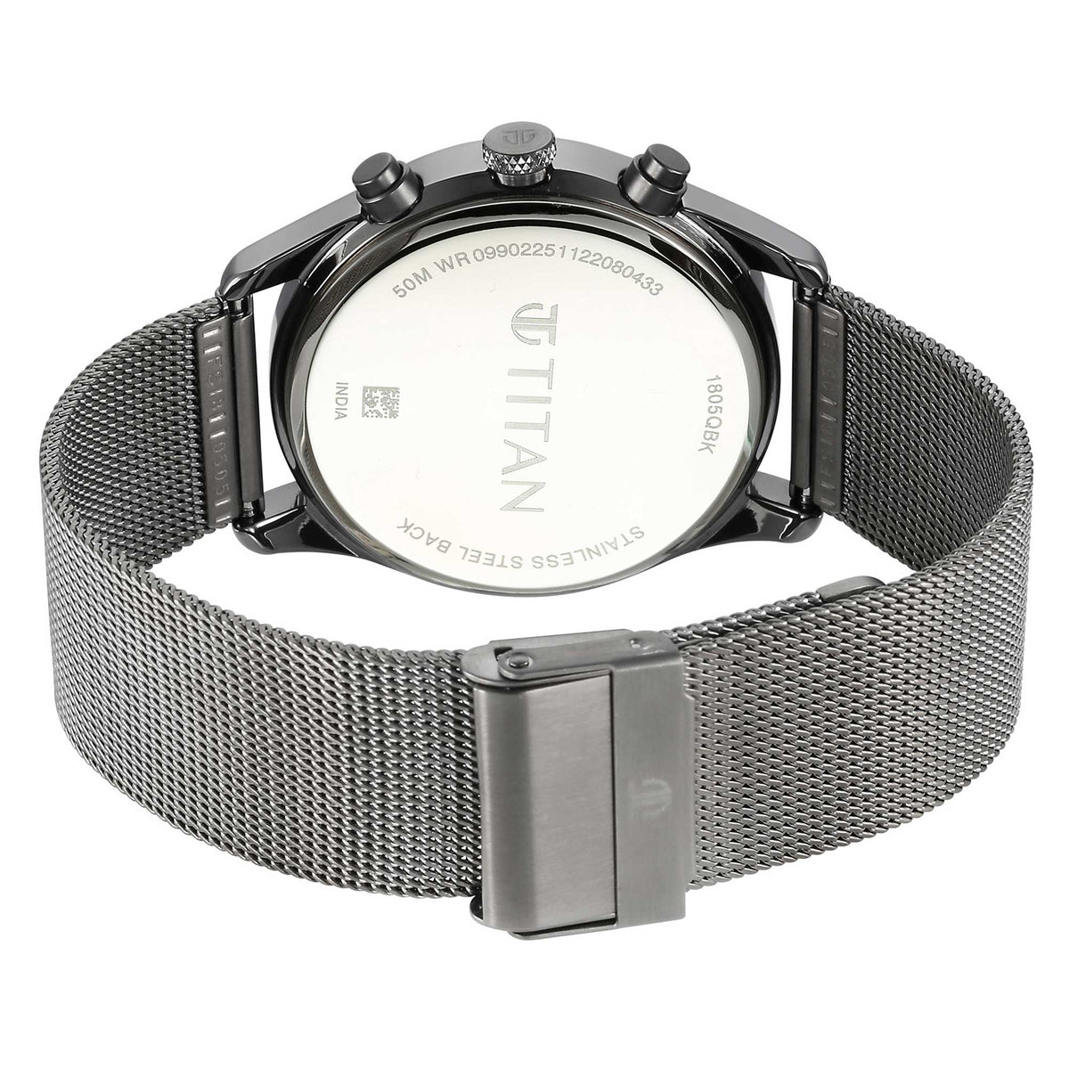 Titan Quartz Analog Anthracite Dial Stainless Steel Strap Watch for Men