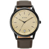 Titan Men's Timeless Style Watch: Refined Gold Dial and Leather Strap