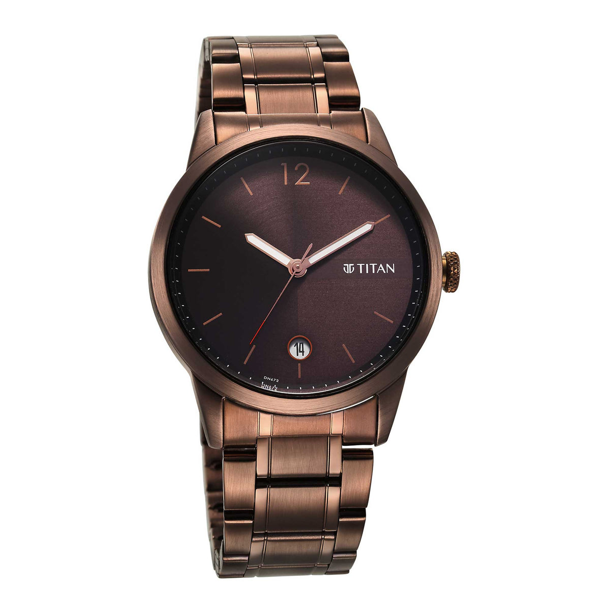 Titan Neo Splash Brown Dial Analog Stainless Steel Strap Watch for Men