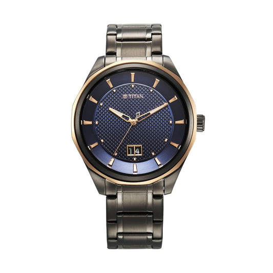 Titan Regalia Opulent Quartz Analog Silver Dial Silver Stainless Steel Strap Watch for Men