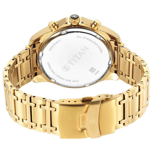 Titan Regalia Premium Green Chrono Stainless Steel Strap watch for Men
