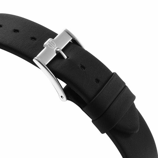 Titan Edge Murals Quartz Analog Pink Dial Black Leather Strap Watch For Men