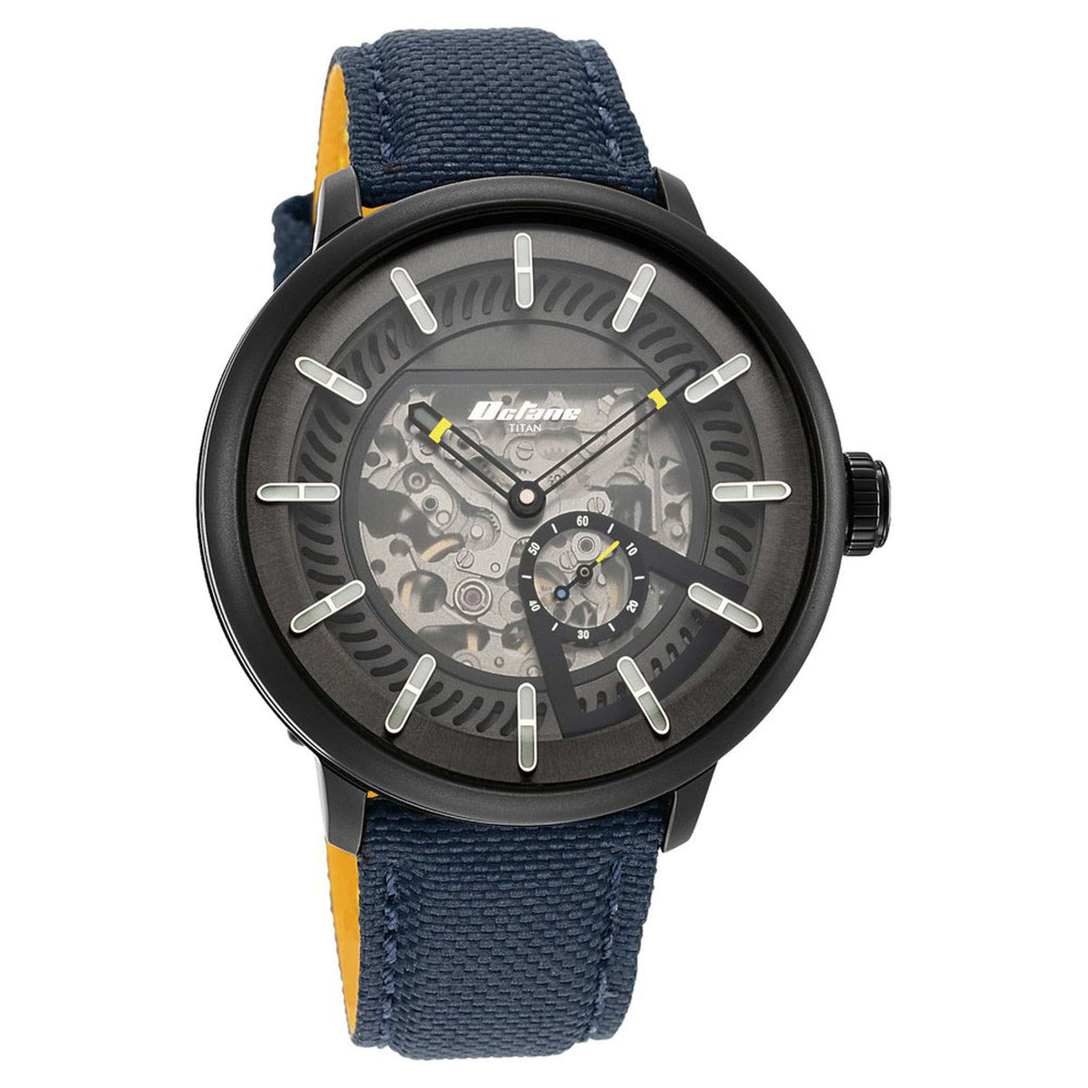 Titan Octane Aerobatics Mechanical Analog Black Dial Nylon Strap Watch for Men
