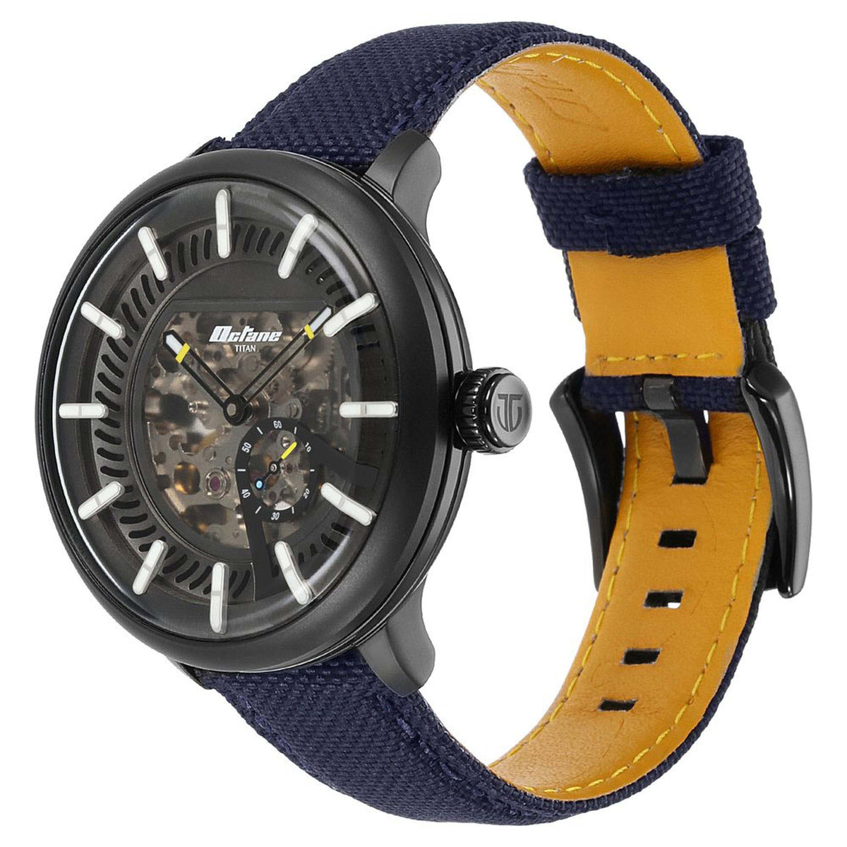 Titan Octane Aerobatics Mechanical Analog Black Dial Nylon Strap Watch for Men