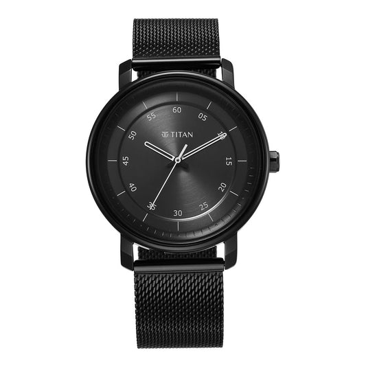 Titan Workwear Anthracite Dial Black Metal Strap Analog Watch for Men