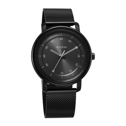 Titan Workwear Anthracite Dial Black Metal Strap Analog Watch for Men