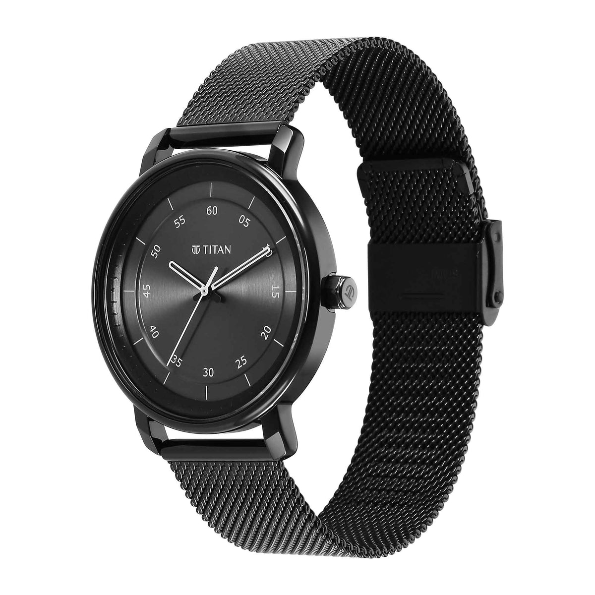 Titan Workwear Anthracite Dial Black Metal Strap Analog Watch for Men