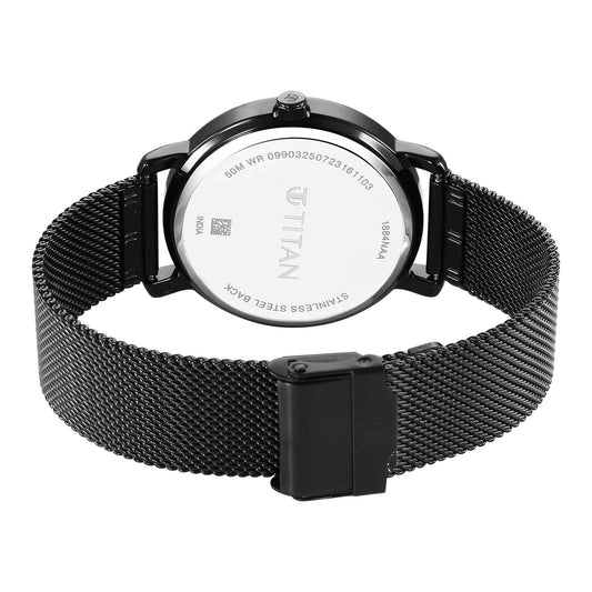 Titan Workwear Anthracite Dial Black Metal Strap Analog Watch for Men