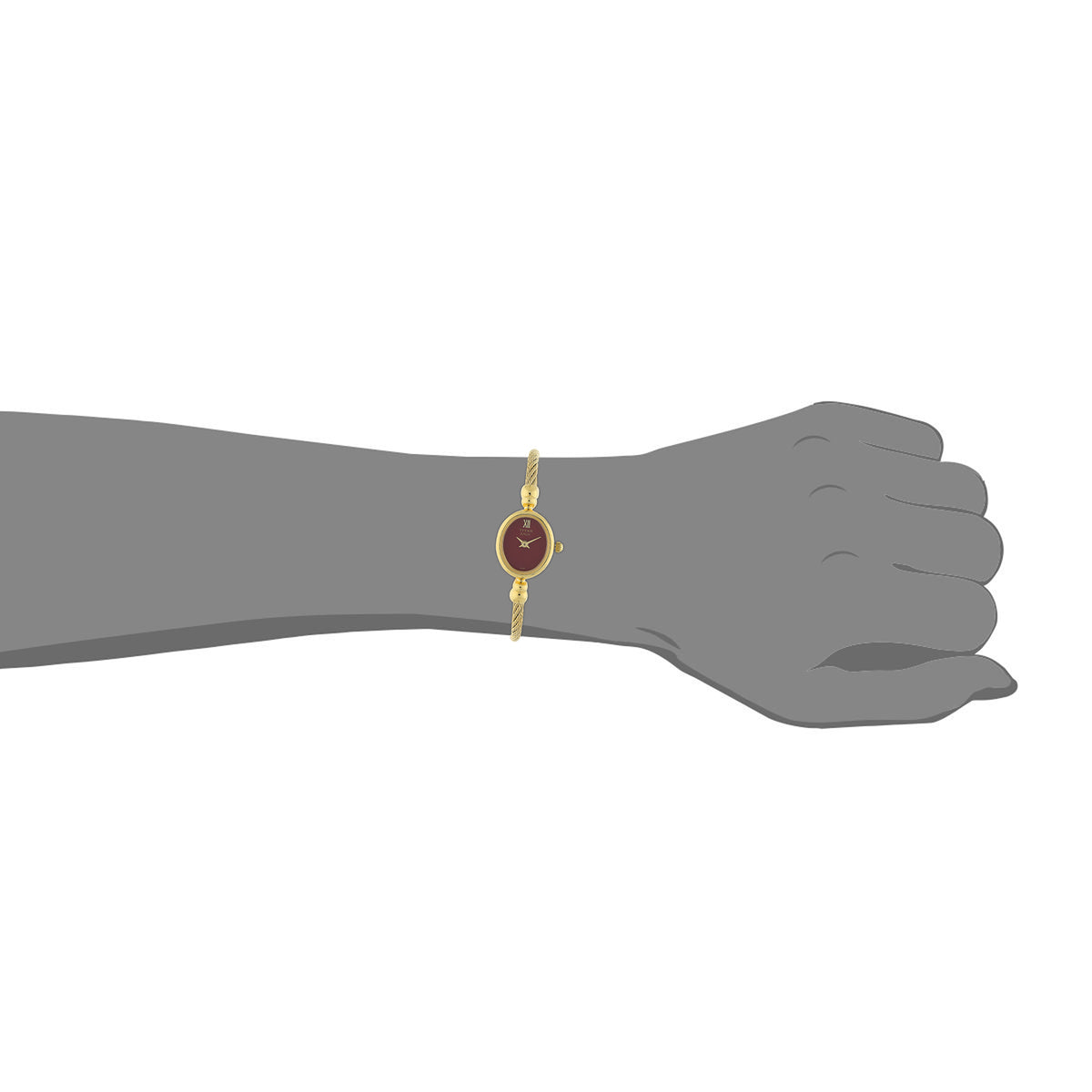 Titan Raga Burgundy Dial Analog Metal Strap Watch for Women
