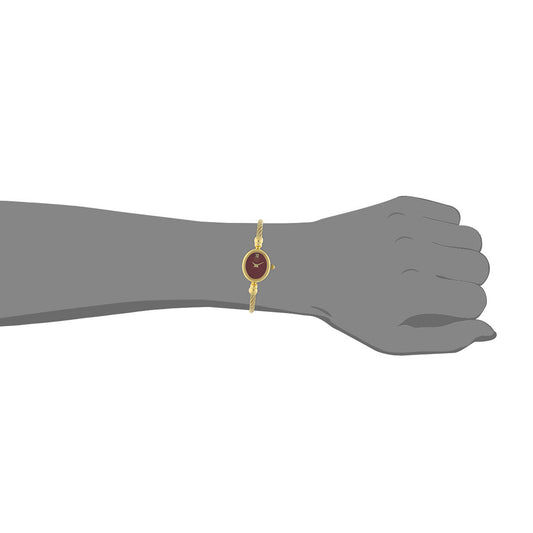 Titan Raga Burgundy Dial Analog Metal Strap Watch for Women