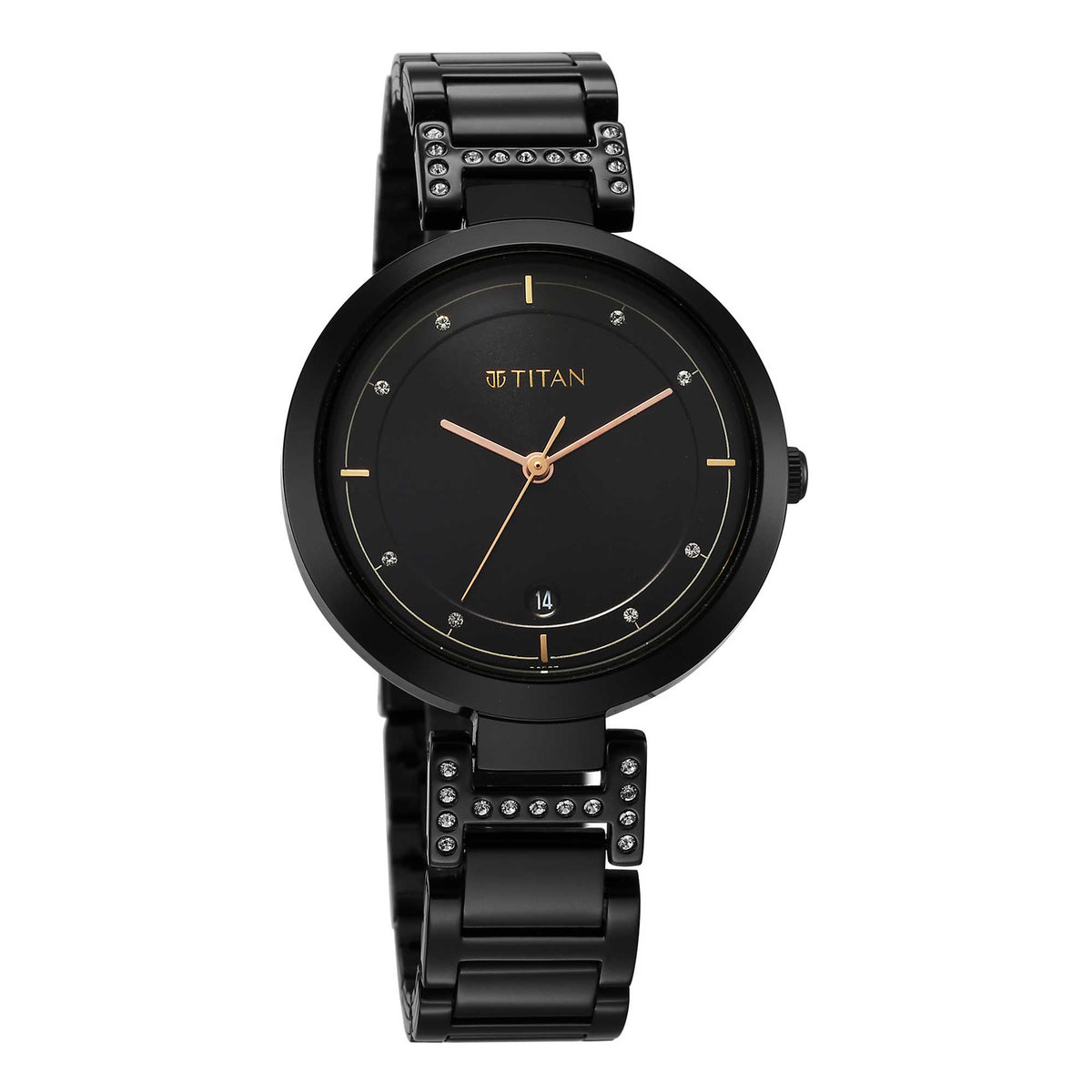 Titan Women Brass Round Shape Watches(2480NM02)