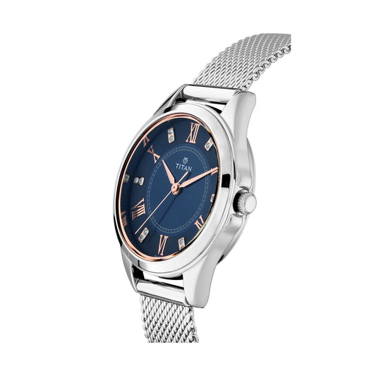 Titan Sparkle Blue Dial Analog Watch for Women