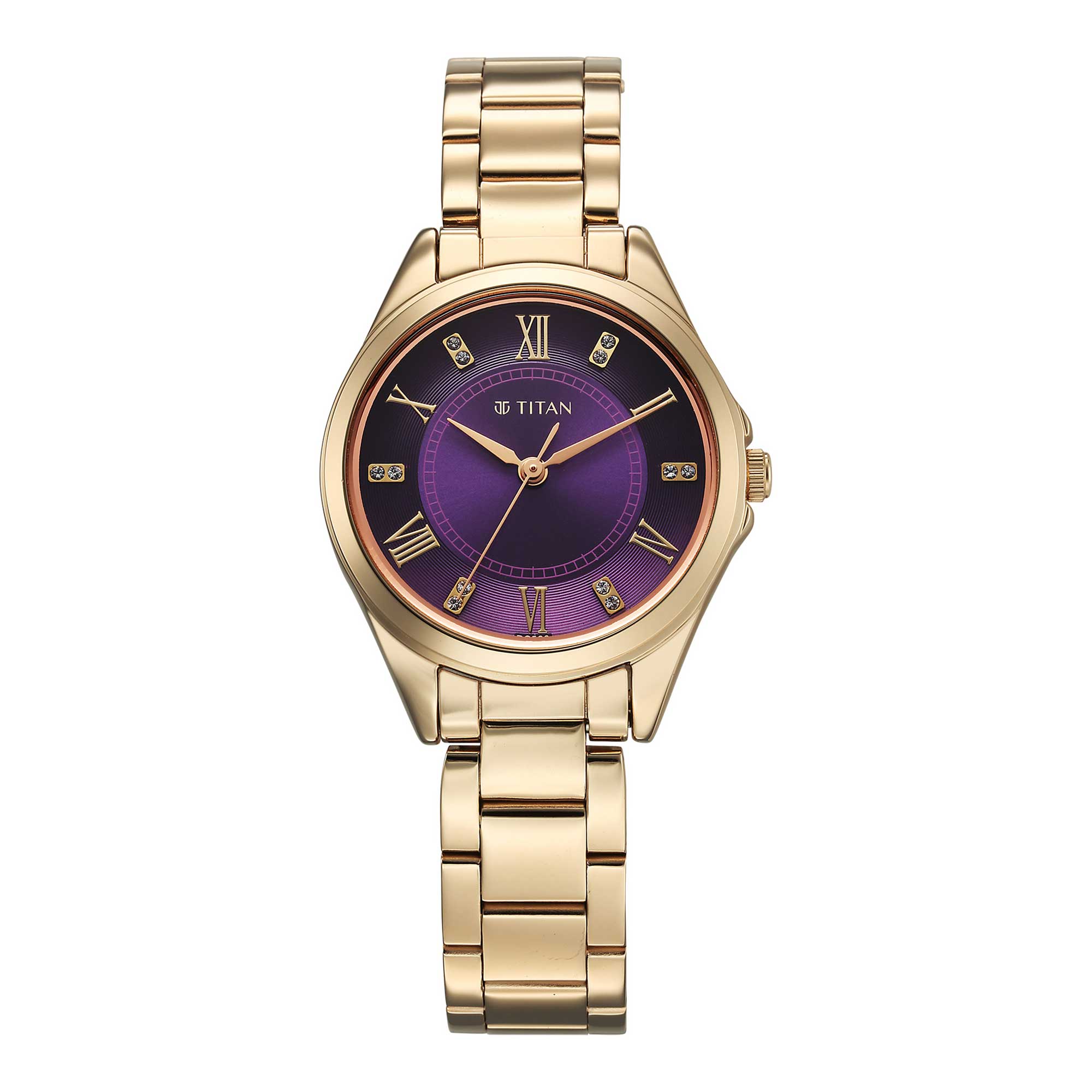 Titan Women Brass Round Shape Watches(2565WM06)