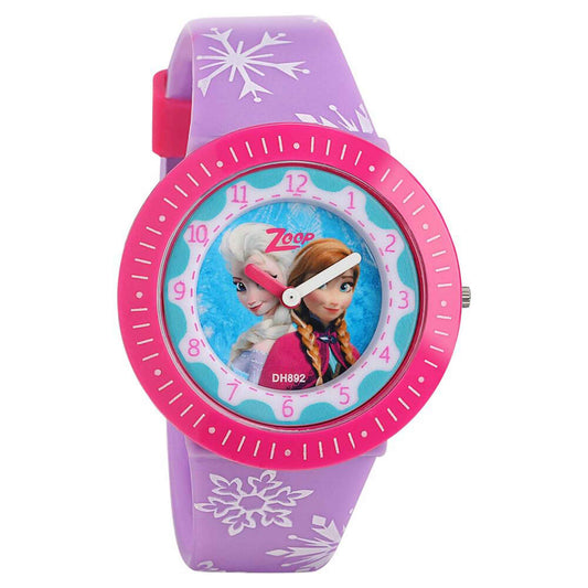 Zoop Disney Frozen Analog Watch with Blue Dial & Multicoloured Strap for Girls Kids, from House of Titan