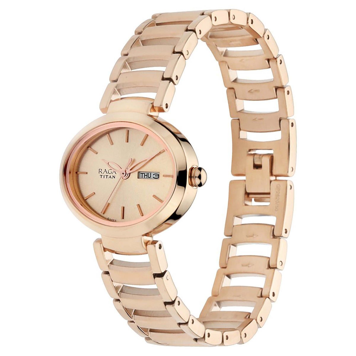 Titan Raga Viva Rose Gold Dial Women Watch With Metal Strap
