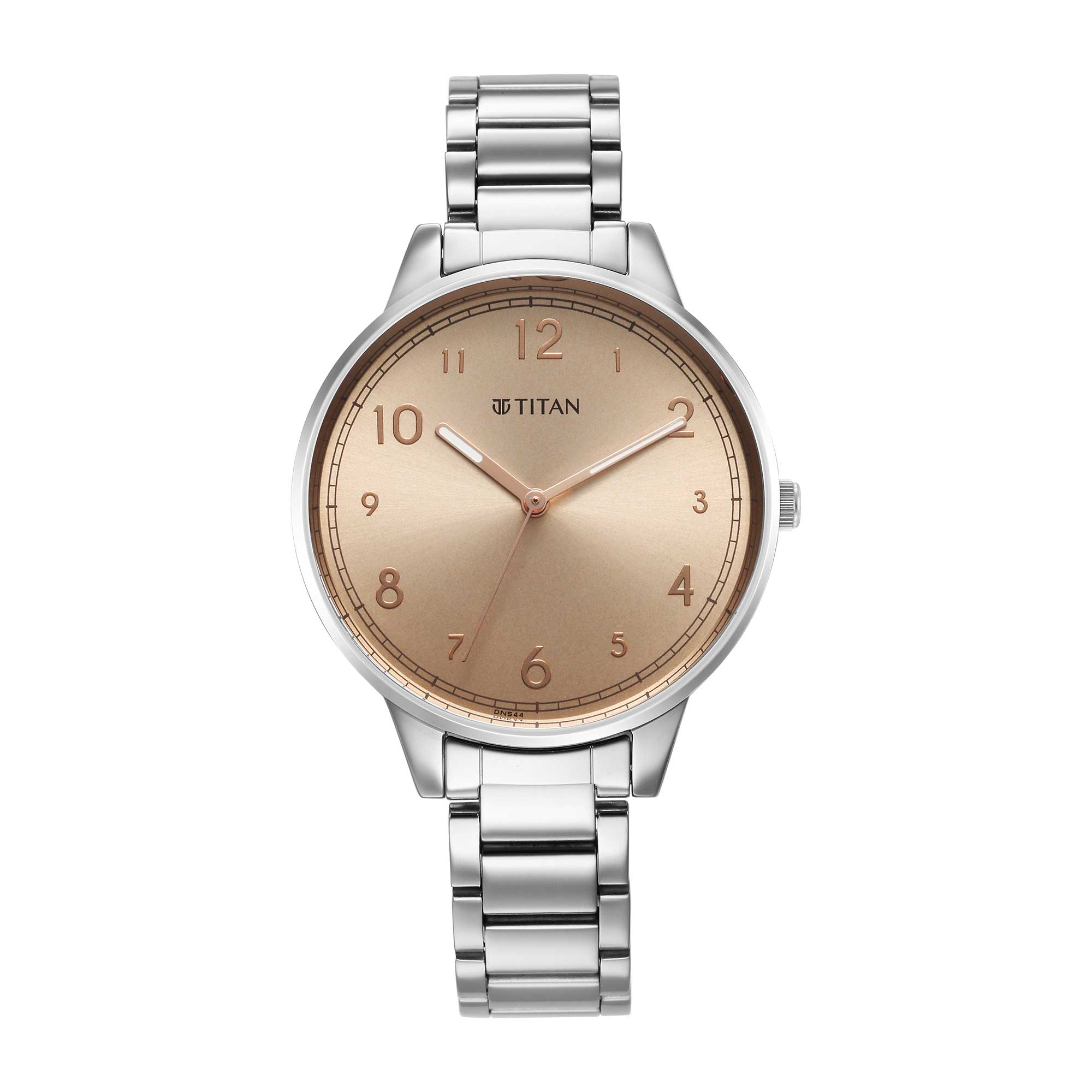 Titan Quartz Alog Rose Gold Dial Watch for Women (2648SM08)