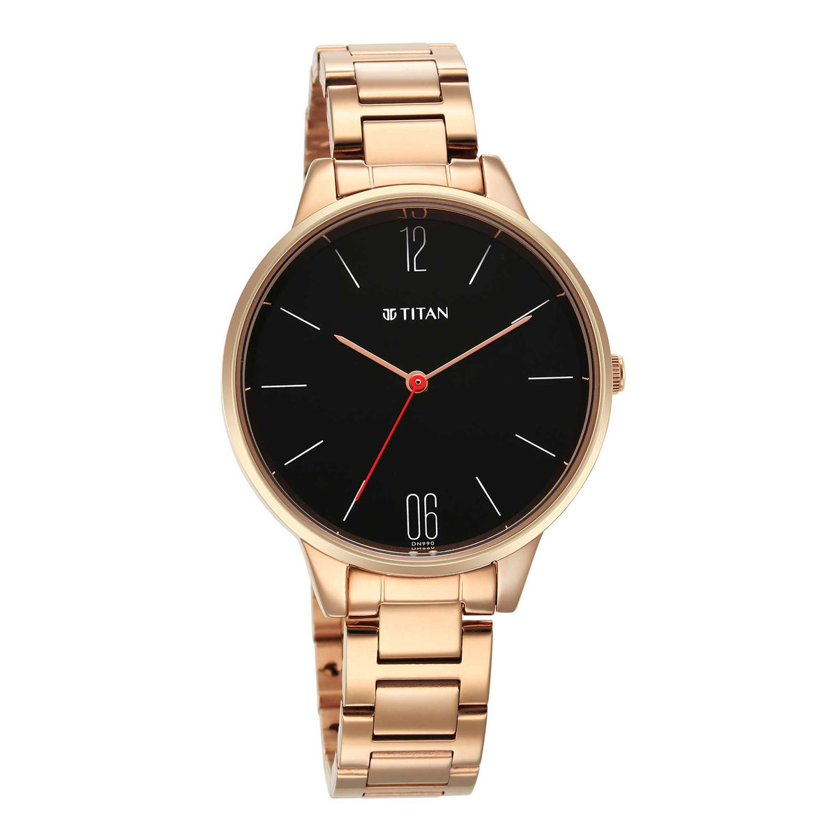 Titan Quartz Analog Black Dial Watch for Women