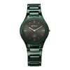 Titan Edge Ceramic Quartz in Glossy Green Dial Watch for Women