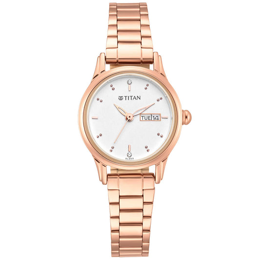 Lagan Silver Dial Metal Strap Watch (2656WM01)