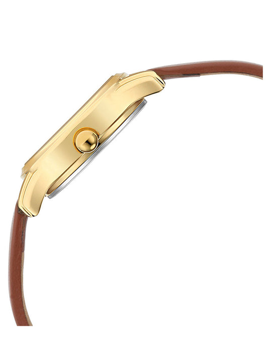 Titan Lagan White Dial Leather Strap Ladies Watch 2656YL01