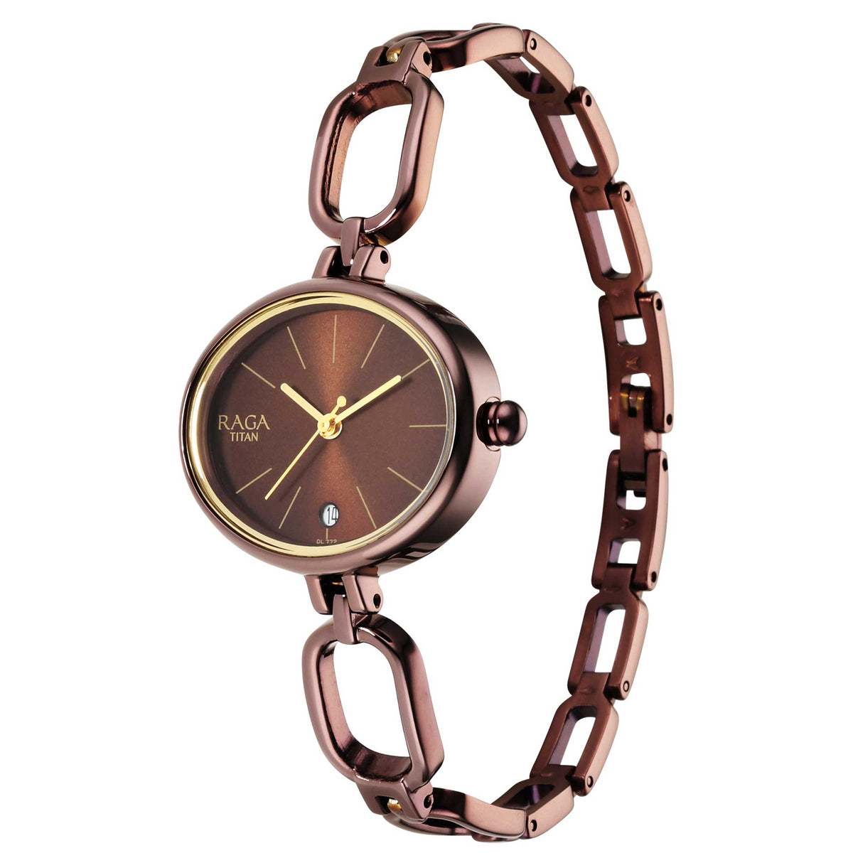 Titan Raga Viva Brown Dial Analog Metal Strap Watch for Women 2667QM01