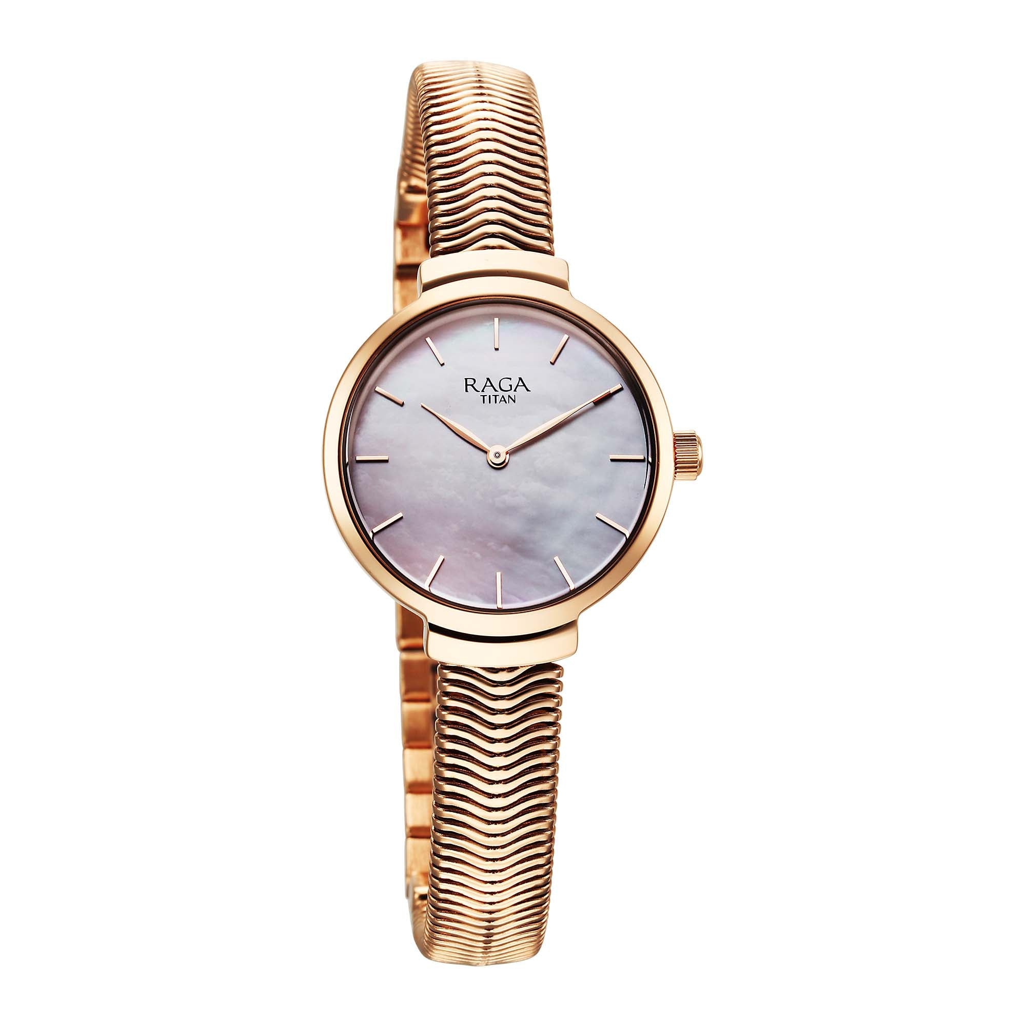 Titan Raga Viva Glam Stainless Steel Rose Gold Round