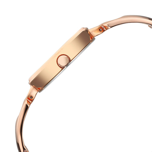 Titan Raga Mother of Pearl Dial Rose Gold Metal Strap Analog Watch for Women