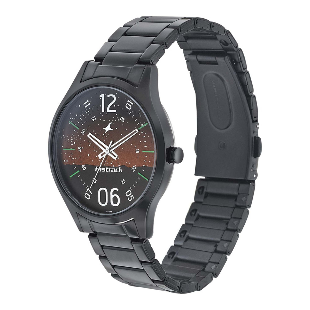 Fastrack Space Rover Quartz Analog Brown Dial Stainless Steel Strap Watch for Guys 3184NM01