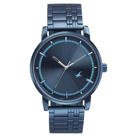 Fastrack Style Up Blue Dial Stainless Steel Strap Watch for Guys